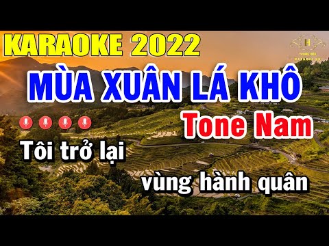 Mùa Xuân Lá Khô Karaoke Tone Nam Nhạc Sống 2022 | Trọng Hiếu