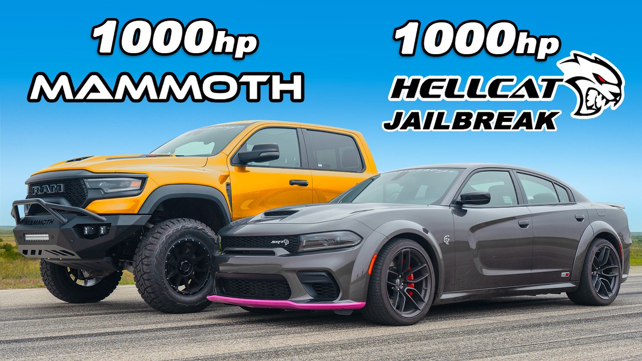 1, 000hp Dodge Charger v 1, 000hp Dodge RAM: DRAG RACE