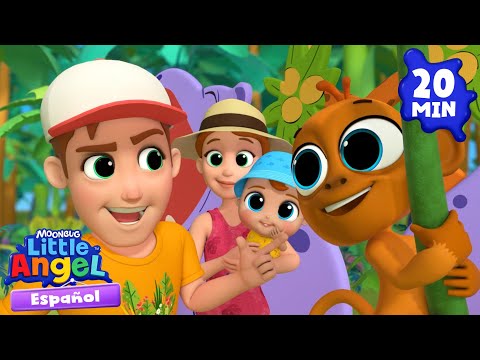 Vacaciones en la selva con familia 🐒🌴| Caricaturas | Canciones Infantiles🎵| Little Angel Español