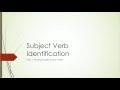 Identifying Verbs and Sentence Structure