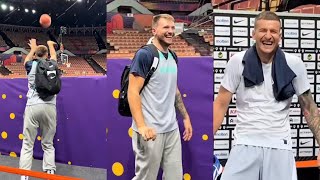 Luka Doncic hits insane trick shot after Slovenian teammate bet against him 😂