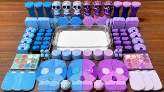 Slime Mixing: Blue vs Purple Skull Glossy Mashup | ASMR Sounds #66