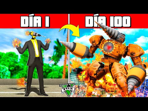 SOBREVIVÍ 100 DÍAS como DRILLMAN en GTA 5!! (Skibidi Toilet mod)