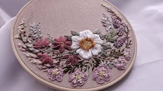 Step By Step Flower Embroidery Magic! SATIN EMBROIDERY