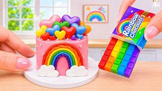 How to Make Mini Rainbow Cake 🌈 Amazing Heart Candy Cake & Rainbow Chocolate 🍫 Wonder Cake