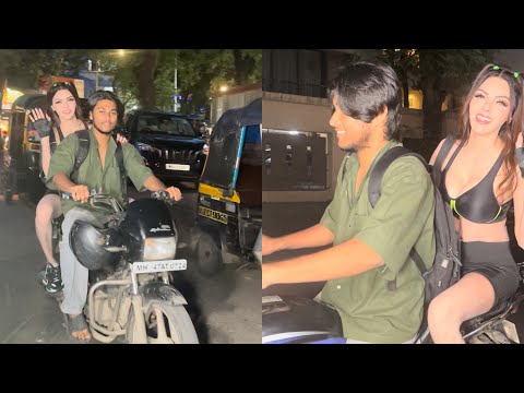 Sherlyn Chopra Bike Riding With Fan’s