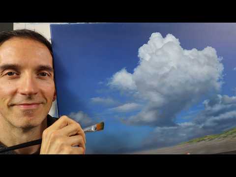 Painting highly realistic beach clouds - step by step guide