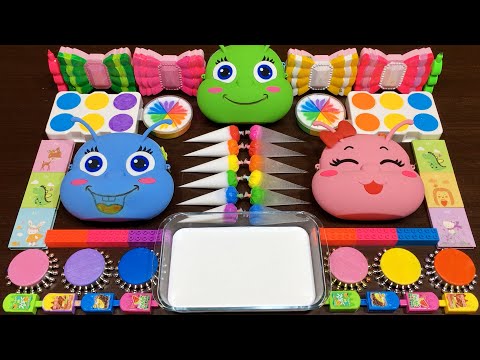 SATISFYING WITH CLAY PIPING BAG & FOAM SLIME and GLITTER!Mixing Random Things Into GLOSSY Slime