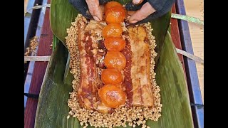 Huge Chinese Zongzi / Rice Dumplings making by the road