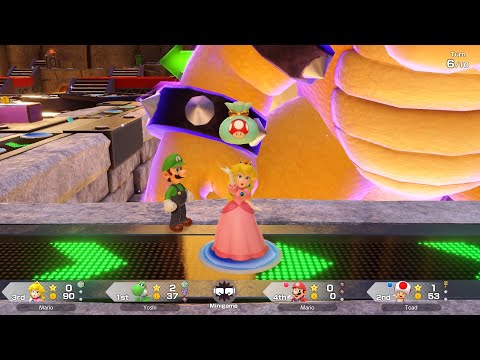 Super Mario Party Jamboree #89 King Bowser's Keep Peach vs Yoshi vs Mario vs Toad