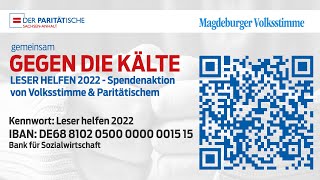 Gemeinsam gegen die Kälte - Kampagne des Paritätischen Sachsen-Anhalt und der Volksstimme 2022