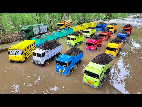 MEMBERSIHKAN MOBIL TRUK TAYO PENUH PASIR & MENEMUKAN BEKO EXCAVATOR, MOBIL BALAP, AMBULAN, KERETA.