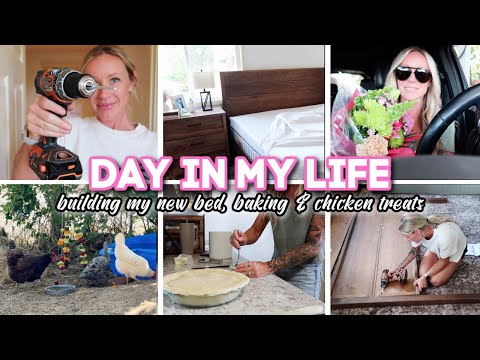 DAY IN MY LIFE VLOG // building my new bed, grandmas birthday, baking & chicken treats