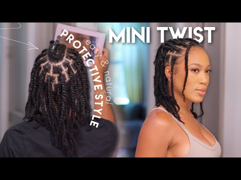 Easy Mini Twists on Natural Hair with Added Hair | Step-by-Step Guide | Ywigs