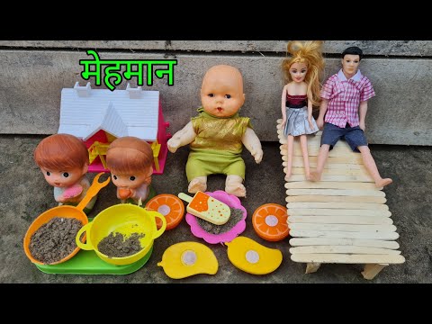 bittu sittu ke kahani part 6 | barbie doll all day routine in village | bittu sittu mehman story