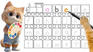 Alphabet, ABC song, ABCD, A to Z, Kids Rhymes, Collection for Writing Along Dotted Lines for Toddler