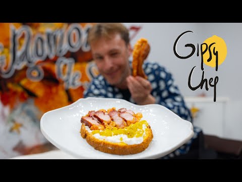 El bocadillo de panettone relleno de torreznos y piparras más sorprendente de Gipsy Chef