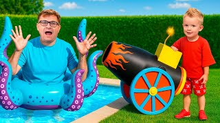 Giant Octopus in Adam’s Playhouse 🐙 | Funny Kids Adventure