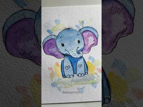 Cute little Elephant ๐ drawing for Kids #art #shorts #drawing #youtubeshorts #viral #kid #ytshorts