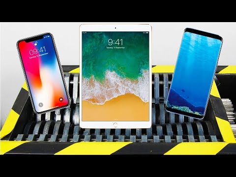 Shredding Apple Ipad Iphone X Samsung Galaxy S8 Hydraulic Press VS Iphone X Samsung Galaxy S9