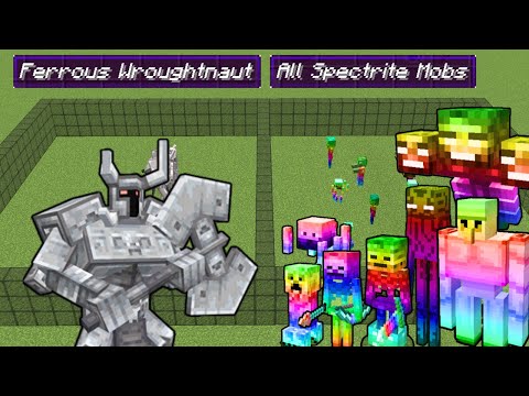 ferrous wroughtnaut vs all spectrite mobs x100 | Minecraft Mob Battle