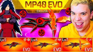 ¡GASTE TODO MI DINERO POR LA MP40 EVO UCHIHA EN FREE FIRE! 🔥 * ES PERFECTA *💎😱  MP40 NARUTO