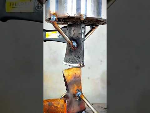 |Old vs new ex hydraulic press test😱| #facts #factvideo #viralvideo