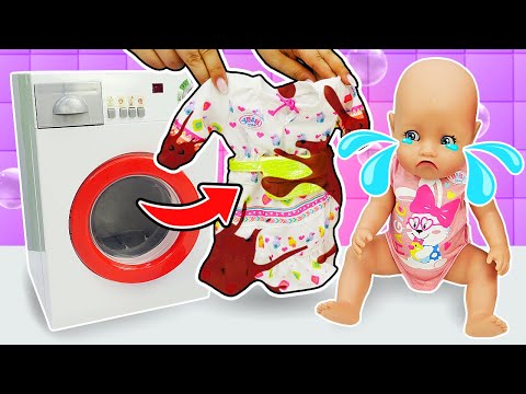 A Boneca Baby Born Emily e o Vestido Sujo: Será que vai Ficar Limpo? Vídeo Infantil