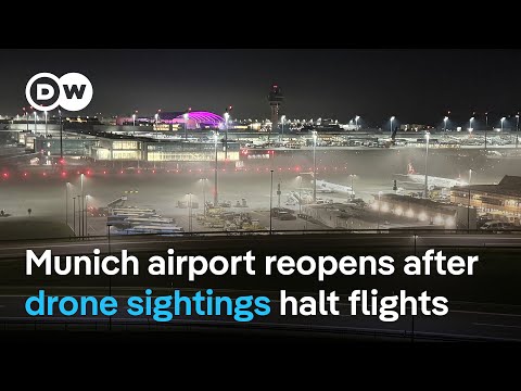 YouTube video thumbnail: Germany: Investigations After Drone Sightings Shut Munich Airport Overnight
