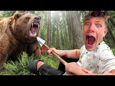Surviving 24 Hours DEEP In the Forest - NO TENT, NO EXPERIENCE