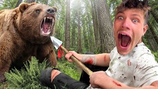 Surviving 24 Hours DEEP In the Forest - NO TENT, NO EXPERIENCE