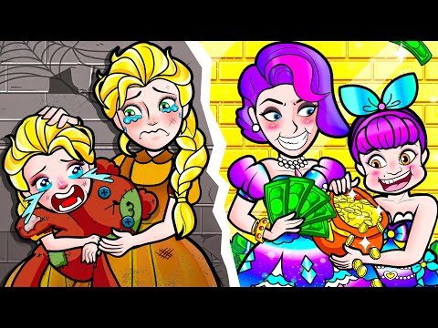 [🐾paper doll🐾] Broke Family vs Giga Rich Family! Rapunzel Dress Design Contest -Rapunzel Compilation