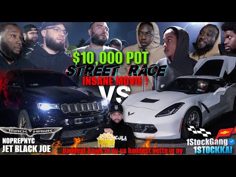 $10,000 STREET RACE TEAM 1STOCKGANG C7 CORVETTE STINGRAY VS TRACK HAWK TEAM NO PREP NYC *MUST WATCH