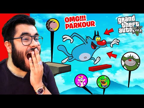 🔥 OGGY JACK BOB OLIVIA Funniest Parkour Ever 🔥 | GTA 5 Impossible Parkour | Hitesh KS