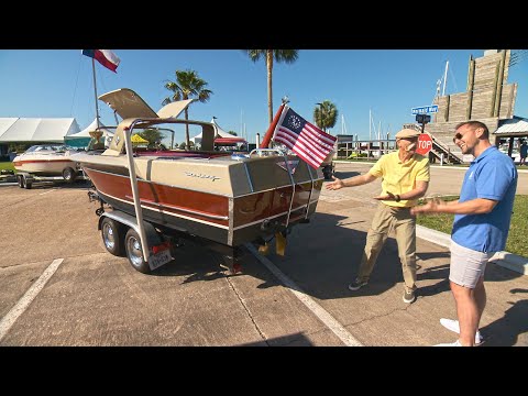 132 Pieces of Chrome on this Restored Gull Wing Speed Boat
