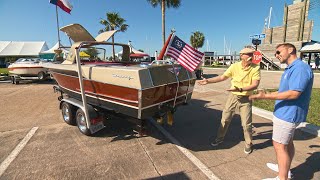 132 Pieces of Chrome on this Restored Gull Wing Speed Boat