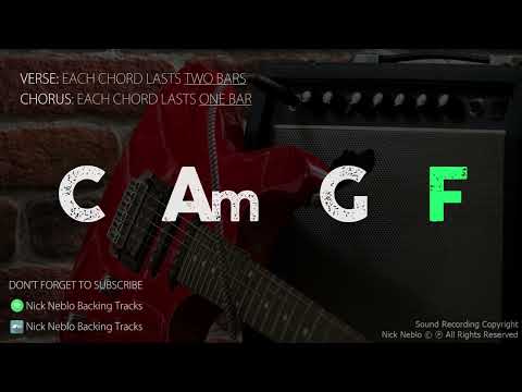 Intense Rock Ballad Guitar Backing Track C Major