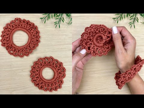 Scrunchie de crochê facil, rapida e  muito economica/ Crochet Scrunchie