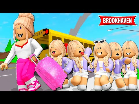 A MÃE LEVOU AS 5 FILHAS GÊMEAS PARA VIAJAR NAS FÉRIAS | Historinha ROBLOX | Brookhaven RP🏡