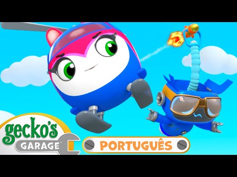 Resgate de Helicóptero! | MARATONA DO GECKO! | Desenhos Animados Infantis em Português