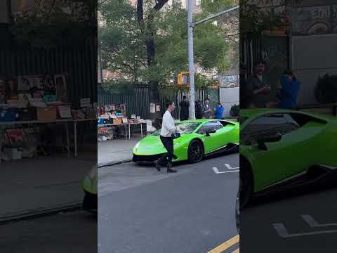 Lambo Revving at the Wrong Pedestrian? ☕🚗 #shorts