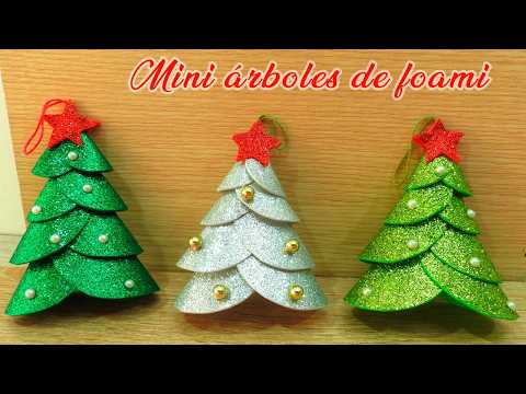 MINI ARBOLITOS DE FOAMI PARA DECORAR EL ARBOL DE NAVIDAD