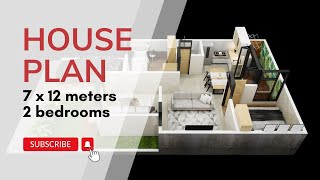 Desain Rumah 7x12 Meter | Ide Kreatif untuk 2 Kamar Tidur
