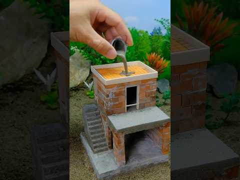 Can You Build a Two-Story House with Mini Bricks in Just 24 Hours?  #vfuho #miniature #shorts