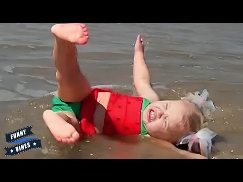 Funny Babies Fail While Trying To Swim Moments | Try Not To Laugh | Funny Vines