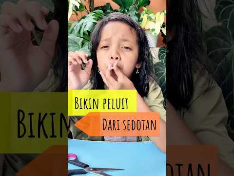 bikin peluit sempritan dari sedotan #mainananak #mainanjadul