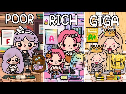 Rich vs Poor vs Giga Rich Student Compilation 💸👑 Toca Boca | Toca Life World