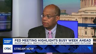 YouTube video thumbnail: Roger Ferguson: Fed Likely to Hold Rates This Week, but two Hikes are Necessary to Tackle Inflation