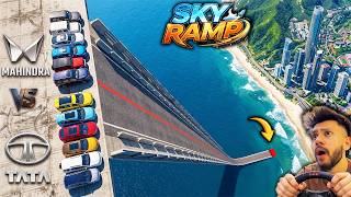 GTA 5 STRONG TATA CARS🚀 VS POWERFUL MAHINDRA CARS🔥 SKY RAMP JUMP CHALLENGE |GTA 5 ABHISHEKKZ GAMING