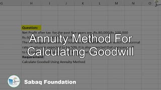 Annuity Method For Calculating Goodwill